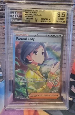 BGS 9.5 Pokémon TCG Parasol Lady Paradox Rift 255/182 Holo SIR • $34