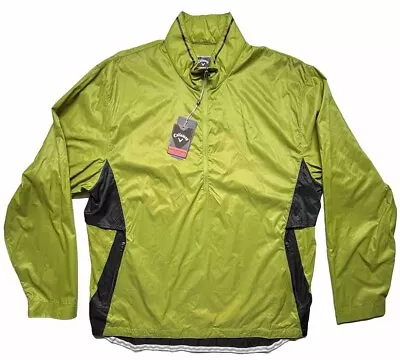 NEW Callaway Golf Weather Series Windbreaker Men's Size XL Green Quarter Zip NWT • $22