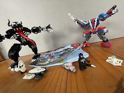 ❤️🕸️💙 Spider-man 🕷️ Lego Used Set 76115 Spider Mech Vs. Venom • $130