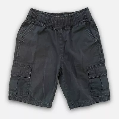 Childrens Place Boys Size 6 Washed Black Adjustable Uniform Pull On Cargo Shorts • $9.99