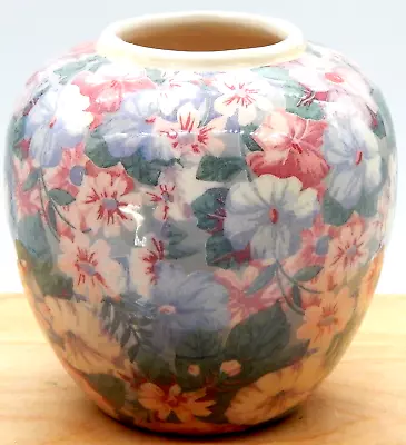 Mikasa France Porcelain Pastel Floral 6  X 6  Rare Vintage Vase • $35