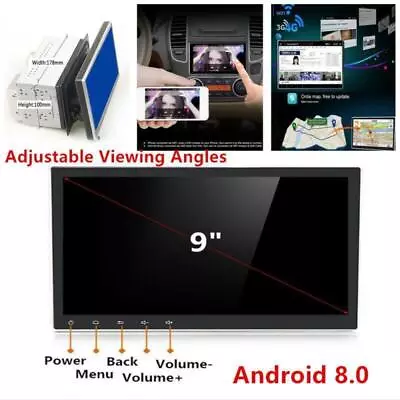 9  HD Android 8.0 2 Din GPS Stereo Radio Player Wifi 3G/4G Car Truck Navigation • $285.49