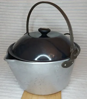 £24.95 • Buy Vintage Jam Pan Stewing Pot 30cm Aluminium & British Made * Plus Meyer Black Lid