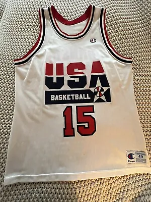 Vintage 90s Champion Magic Johnson #15 Dream Team USA Basketball Jersey Size 48 • $50
