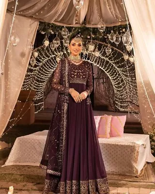 New Indian Ethnic Georgette Wedding And Party Wear Gown With Dupatta For Women • $86.90