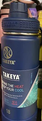 Takeya Actives Insulated Stainless Steel Water Bottle With Spout Lid • $22