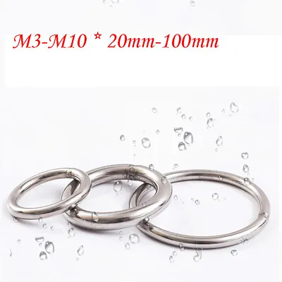 O Ring 304 Stainless Steel Round Rings Heavy Duty Solid Metal Welded Smooth • $1.89