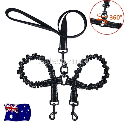 $13.99 • Buy Double-Dog Coupler Twin Dual Lead 2 Way Two Pet Dogs Walking Safety Nylon Leash
