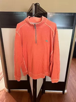 Tommy Bahama - Men's Size XL Tobago Bay Half Zip Pullover Sweater Passion Peach • $29.99