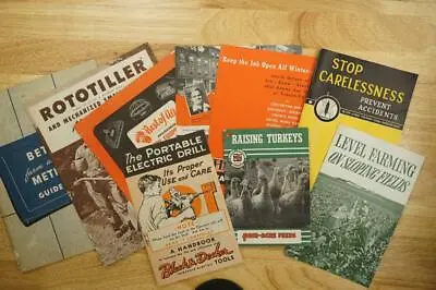 Vintage Lot Farming Paper Booklets Turkeys Rototiller Sloping Fields Safety • $29.24