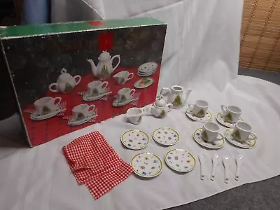 ASTOR LANE Dillard's  25 Pc CHRISTMAS TREE Porcelain MINI TEA SET • $15.99