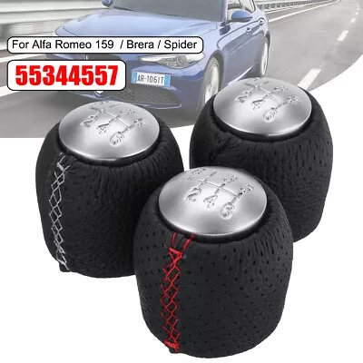 6 Speed PU Leather Gear Shift Knob & Cap For Alfa Romeo 159 Brera Spider 05-11 • $28.26