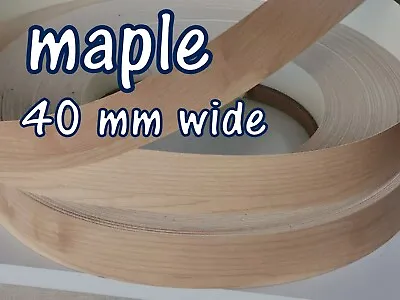 40 Mm Wide  Melamine Pre Glued Iron On Edging Tape/Edge Banding Maple • £1.11