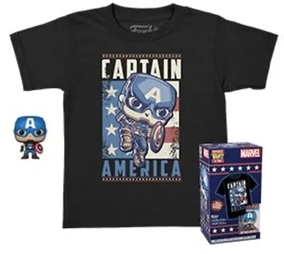 FUNKO POCKET POP! & TEE: Marvel- Captain America- L(KD) [New ] L Shirt Vinyl • $15.97