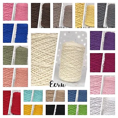£1.38 • Buy 3MM SINGLE NEW TWISTED MACRAME Pipping Cotton Cord String Rope Craft Home DIY 