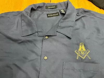 4XL Master Mason Button Down Dress Shirt Short Sleeve Embroidered • $19.99