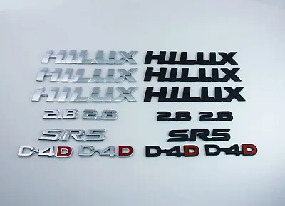 $56 • Buy 8 Piece - D-4D 2.8 SR5 Hilux Badge Set - Black OR Chrome- 2015-2021 Models