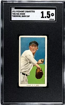 T206 Piedmont 460: HAL CHASE Throwing Dark Cap New York Yankees ~ SGC 1.5 • $94.50