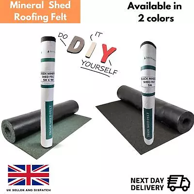 Mineral Shed Roofing Felt 16.4x3.2ft (5x1m) With Nails Pack Of 50 Included • £27.75