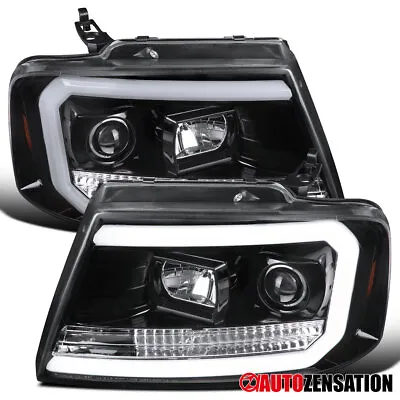 Fit 2004-2008 Ford F150 Slick Black LED Tube Projector Headlights Lamps Assembly • $228.99