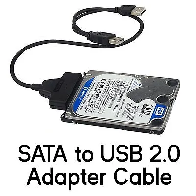 $6.70 • Buy SATA To USB 2.0 Adapter Cable For 2.5  Hard Drive &SSD HDD Laptop Data Recovery 