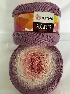 £10.50 • Buy YarnArt Flowers 250g Cotton Mix Cake 4 Ply Knitting/Crochet Yarn Shade 305