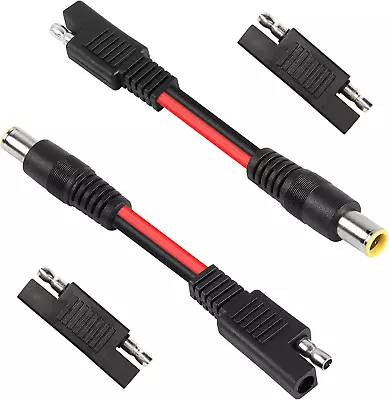 SAE To DC 8Mm Short Cable 10Cm 14 AWG SAE Solar Connector To DC 8Mm Male Connect • $15.28