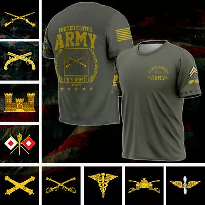 US Army Shirt Veteran 3D Shirt Custom Army Branch Rank Name Shirt Veteran Gifts • $26.95