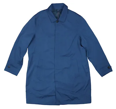 Alfani Macintosh Button Front Outerwear Overcoat Men's Jacket XL NWT Blue Nite • $71.95