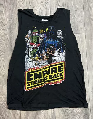 Star Wars The Empire Strikes Back T Shirt Vintage Style Cut Off Tank Top Medium • $4.99