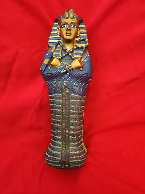 King Tutankhamun Sarcophagus Coffin With Mummy Figurine 7  3 Pieces. • £14.45