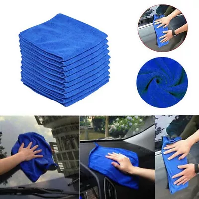 Car Wash Cloth Blue Microfibre Super Absorbent Polishing Cleaning Duster Towels • $10.76