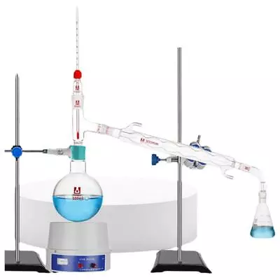 Chemistry Lab Supply 250ml-1000ml: Atmospheric Distillation Kit Glassware Set • $119.48