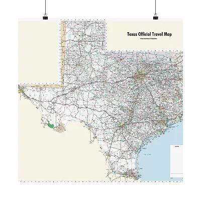 Texas Highway Travel Map Poster • $49.15