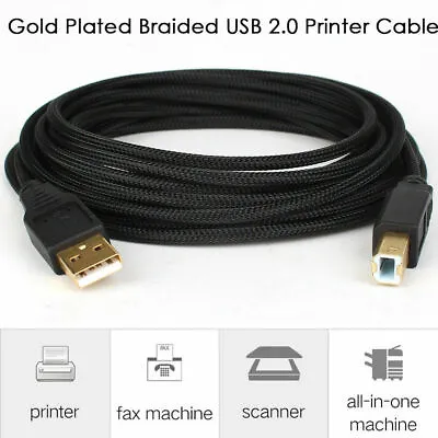 $14.85 • Buy Short/Long USB 2.0 Printer Cable Lot (USB A To B) Scanner Cord, Premium Durable