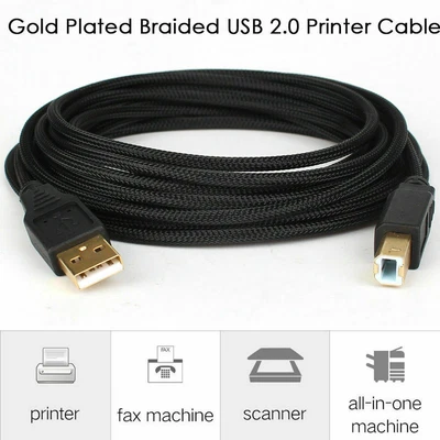 $14.85 • Buy Short/Long USB 2.0 Printer Cable Lot (USB A To B) Scanner Cord, Premium Durable