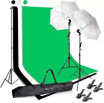 Photography Photo Video Studio Background Stand Support Kit  3 Muslin Backdrop • $228.25