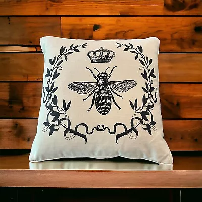 Thro By Marlo Lorenz Crown Regal Bee Fly Throw Pillow 17” X 17” Tan Black Gray • $18