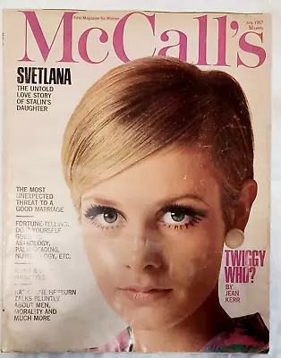 McCall's Magazine July 1967 Twiggy Cover Svetlana Fortune Telling No Label TF12 • $16