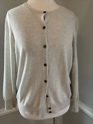 OLD 2012 J.Crew Featherweight Cashmere Cardigan Sweater L Large Italian Gray 100 • $49.99