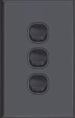 Slim Vertical 3 Gang Wall Plate Light Switch - Gloss Black  • $13.95