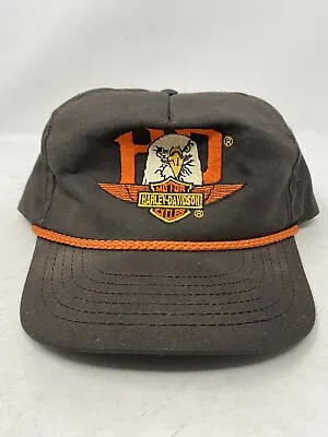 Vintage Harley Davidson 90s Motorcycle Rope RARE Snapback Hat Made In The USA • $140