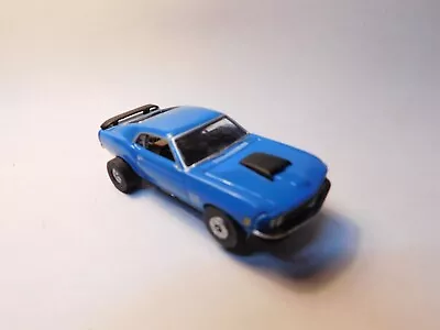 AUTO WORLD ~ BOSS 429 FORD MUSTANG  SLOT CAR With Running T-Jet Chassis ( BLUE ) • $32