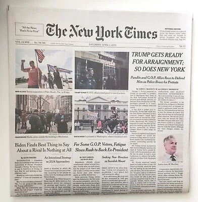 New York Times Newspaper NYT Saturday April 1 2023 Print NEW • $12