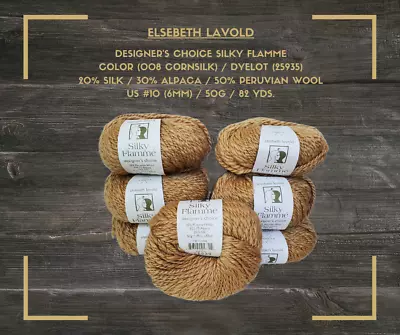 Elsebeth Lavold Designer's Choice Silky Flamme - Color (008 Cornsilk) - 2 Skeins • $14