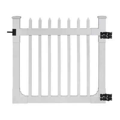 WamBam Fence Nantucket Picket Fence Gate 4' X 4' PVC Vinyl W/ Hardware In White • $335.94