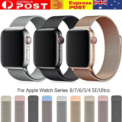 $7.99 • Buy Apple Watch Strap IWatch Milanese Loop Magnetic Stainless Steel Band Series 9 7