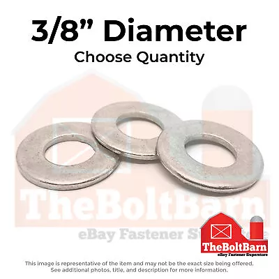 3/8  Stainless Steel SAE Flat Washers (Choose Qty) • $8.61