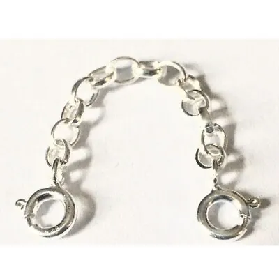 Sterling Silver 3mm  Belcher Safety Extender Chain Bracelet Necklace 1  To 6  • £8.99