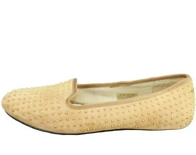 UGG Alloway Women's Tan Suede Slip On Studded Casual Flat Shoes Size 6.5 • $34